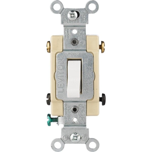 Commercial 15A White Grounded Quiet 4-Way Switch